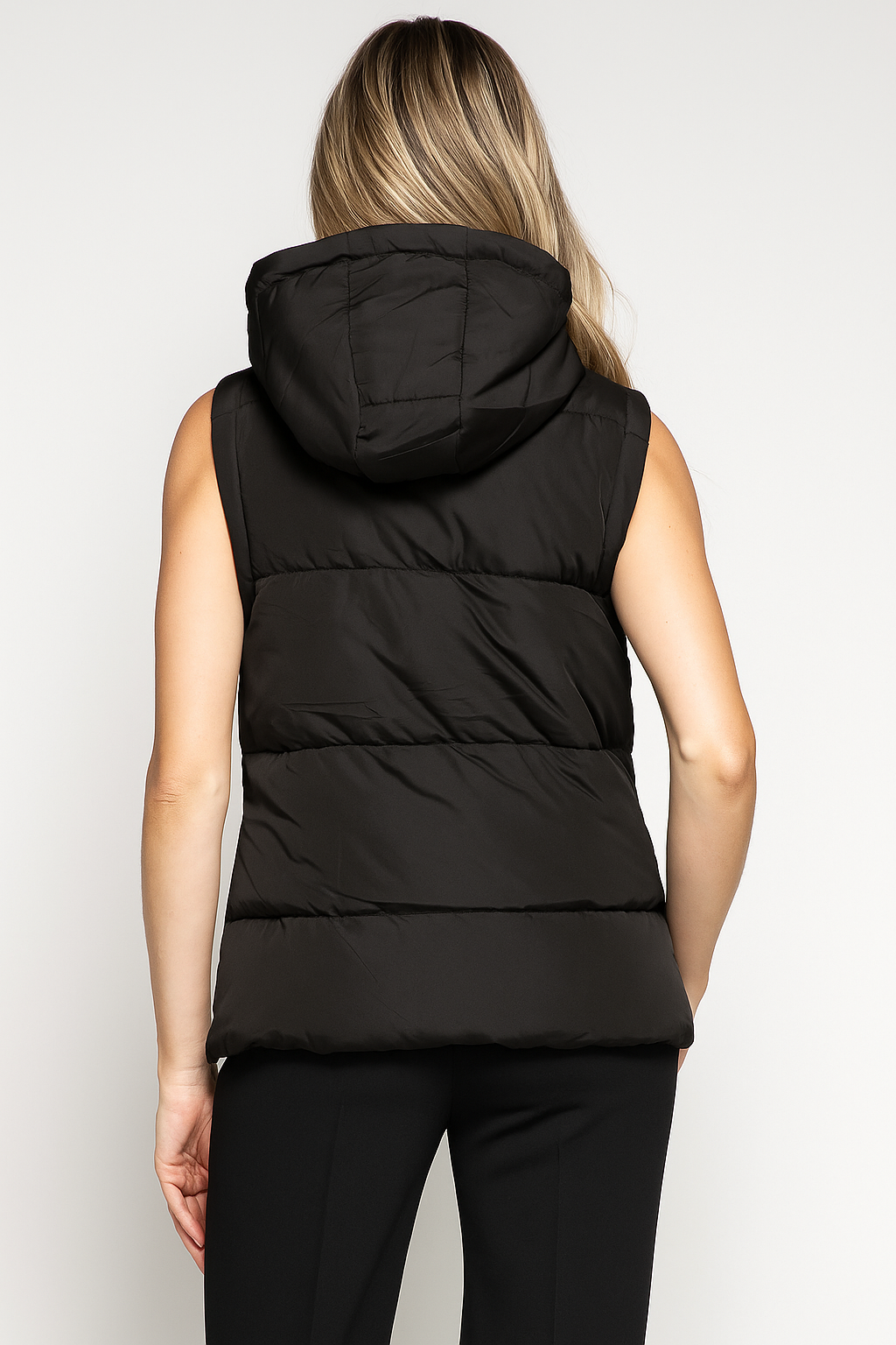 Snobbish Snap and Zip Closure Hooded Vest
